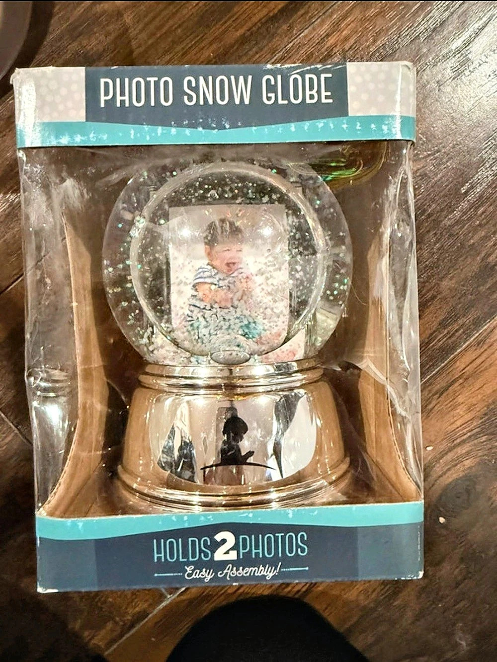 Photo Snow Glob Silver & White NWT